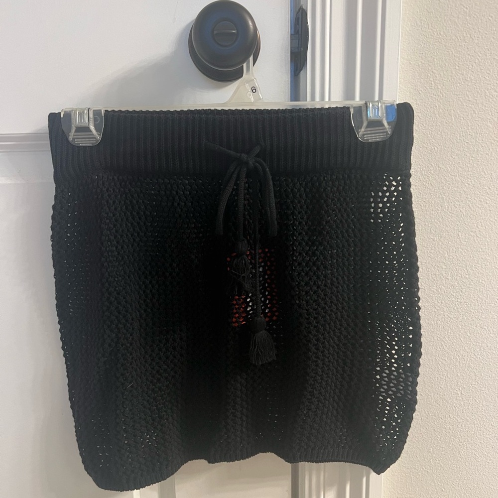 Olivaceous Black Knit Skirt Cover Up